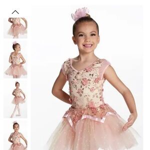 Weissman Pink Floral Kids Dance Costume
